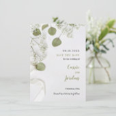 Carte Rustic Elegant Botanical Enregistrer la date (Debout devant)