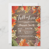 Carte Rustic Fall Bridal Shower Invitation Card (Devant)