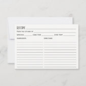 Carte Rustic Fall Floral Favorite Recette (Dos)