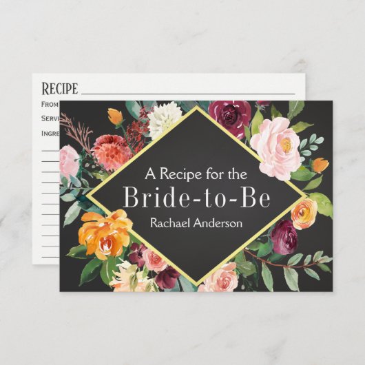 Carte Rustic Fall Floral Favorite Recette (Devant / Derrière)