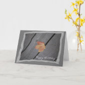 Carte Rustic Fall Leaf Joyeux anniversaire (Fleur jaune)