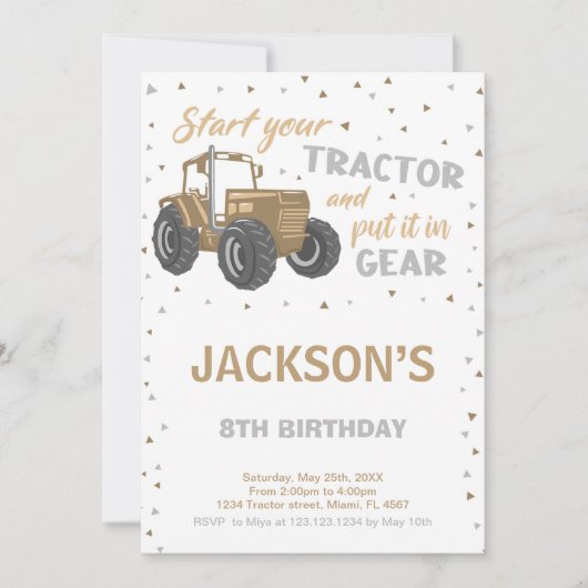 Carte Rustic Farm Party pour garçons (Devant)