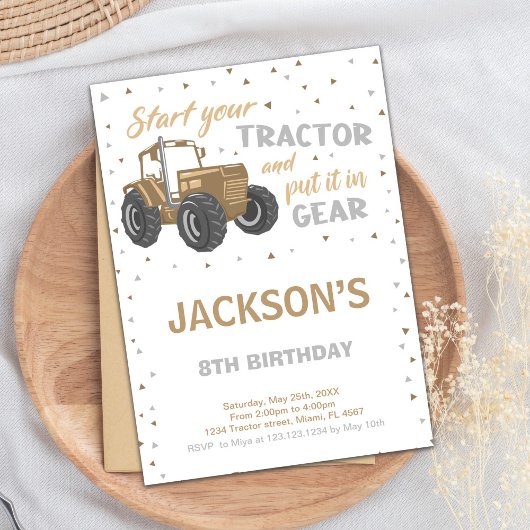 Carte Rustic Farm Party pour garçons