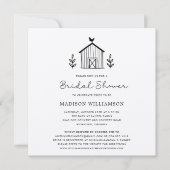 Carte Rustic Farmhouse Barn Script QR code Fête des mari (Devant)