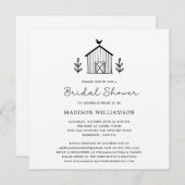 Carte Rustic Farmhouse Barn Script QR code Fête des mari (Devant / Derrière)