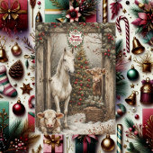 Carte Rustic Farmhouse Cow Horse Country Christmas Card