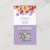 Carte Rustic Floral Boot Fête des mariées Détails (Dos)