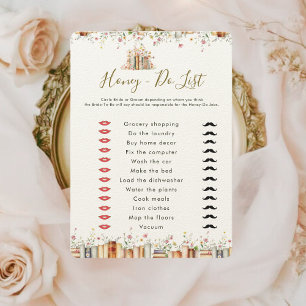 Carte Rustic Floral Honey Do Liste Fête des mariées Jeu