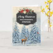 Carte Rustic Forest Stepson Joyeux Noël (Fleur jaune)