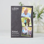 Carte Rustic Funeral Custom 3 Photo Memorial Prayer Card (Debout devant)
