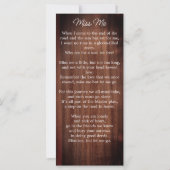 Carte Rustic Funeral Prayer Card Photo Signet Memorial (Dos)