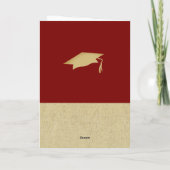 Carte Rustic Gold Red Graduate 2 - Diplôme photo (Dos)