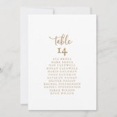 Carte Rustic Gold Script Table Numéro de siège Car (Devant)