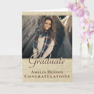 Carte Rustic Graduate Félicitations Photo Graduation