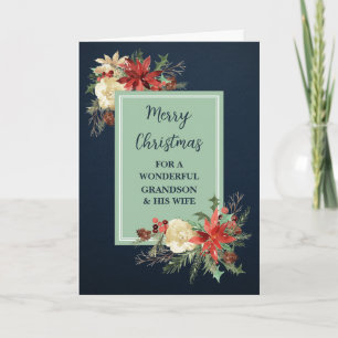 Carte Rustic Grandson et sa femme Joyeux Noël