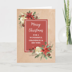 Carte Rustic Grandson et sa femme Law Joyeux Noël