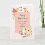 Carte Rustic Grandson et son anniversaire de femme<br><div class="desc">Joyeuse carte d'anniversaire mariage pour petit-fils et sa femme avec des fleurs rustiques de pays,  motif de bois et verset chaleureux.</div>