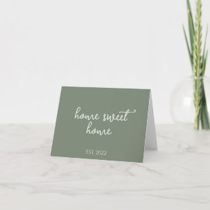 Carte Rustic Green Home Sweet Home Nouveau propriétaire
