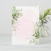 Carte Rustic Greenery Blush Pink Détails Mariage personn (Debout devant)