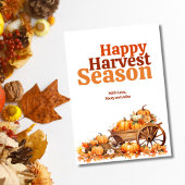 Carte Rustic Happest Harvest Season Salutation Citrouill