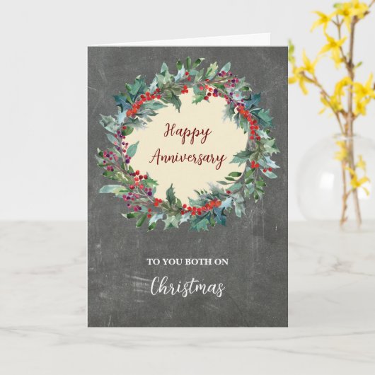 Carte Rustic Happy Anniversaire à Noël (Fleur jaune)