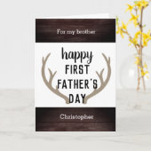 Carte Rustic Happy First Fête des pères Frère (Fleur jaune)