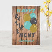 Carte Rustic Happy Retirement Blue Balloons Card (Fleur jaune)