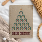 Carte Rustic Horseshoe Christmas Tree
