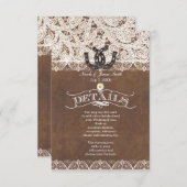 Carte Rustic Horseshoe & Lace Country DETAILS (Devant / Derrière)