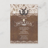 Carte Rustic Horseshoe & Lace Country DETAILS (Devant)