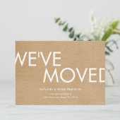 Carte Rustic Kraft Nous avons déplacé un nouveau Faire-p (Debout devant)