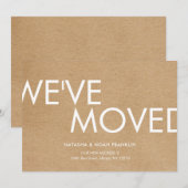 Carte Rustic Kraft Nous avons déplacé un nouveau Faire-p (Devant / Derrière)