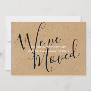 Carte Rustic Kraft Nous avons déplacé une nouvelle adres