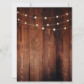 Carte Rustic leaves string lights Thank you wedding card (Dos)