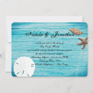 Carte Rustic Marine Blue Destination Beach Mariage