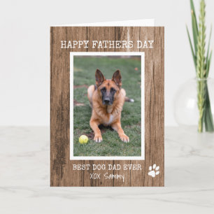 Carte Rustic Meilleur Chien Papa Jamais Photo Fête des p
