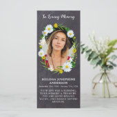Carte Rustic Memorial Photo Floral Funeral Prayer Card B (Debout devant)