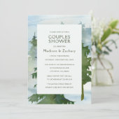 Carte Rustic Mountain Forest Aquarelle Couples Douche (Debout devant)