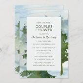 Carte Rustic Mountain Forest Aquarelle Couples Douche (Devant / Derrière)