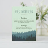 Carte Rustic Mountain Guest en bleu et vert (Debout devant)