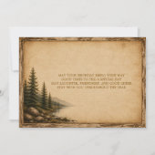 Carte Rustic Mountain Lake Canoe Fishing Birthday | (Dos)