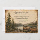 Carte Rustic Mountain Lake Canoë Noël | (Devant)