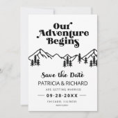 Carte Rustic Mountains Mariage Extérieur Enregistrer La  (Devant)