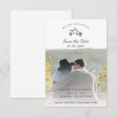 Carte Rustic Mountains Photo Engaged Couple (Devant / Derrière)