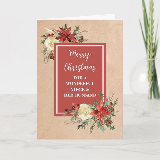 Carte Rustic Niece et sa loi de mari Joyeux Noël (Devant)