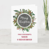 Carte Rustic Niece et son mari Joyeux Noël (Devant)