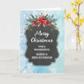 Carte Rustic Niece et son mari Joyeux Noël (Fleur jaune)