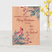 Carte Rustic Niece et son Mari Noël (Fleur jaune)