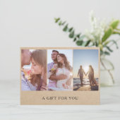 Carte Rustic Photo Collage Photographie Certificat Cadea (Debout devant)