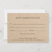 Carte Rustic Photo Collage Photographie Certificat Cadea (Dos)